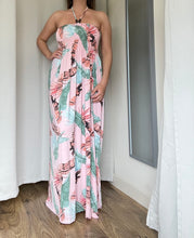 Halter Neck Tropical Leaf Maxi Dress (2 Colours)