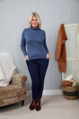 Goose Island 3844 Roll Neck Ribbed Top (3 Colours)