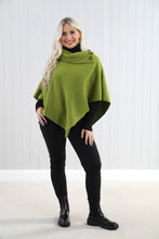 Goose Island 4353 Woollen Blend Three Button Asymmetric Cowl Neck Poncho (5 Colours)