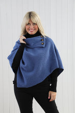 Goose Island 4353 Woollen Blend Three Button Asymmetric Cowl Neck Poncho (5 Colours)