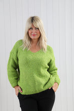 Goose Island 4566 Plain V-Neck Borg Alpaca Mix Chunky Knit Jumper (4 Colours)