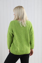 Goose Island 4566 Plain V-Neck Borg Alpaca Mix Chunky Knit Jumper (4 Colours)