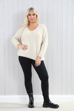 Goose Island 4566 Plain V-Neck Borg Alpaca Mix Chunky Knit Jumper (4 Colours)