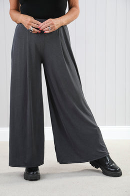 Goose Island 4571 Sorrento Plain Fine Ribbed Stretchy Wide Leg Trousers (4 Colours)