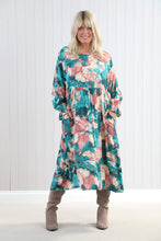 Goose Island 4607 Venice Marble Effect Print Tiered Long Sleeved Midaxi Dress (4 Colours)