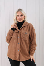 Goose Island 4665 Caramel Plain Borg Button-Up Shacket