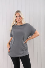 Goose Island Sorrento Plain Stretchy Fine Ribbed Slash Neck Top (3 Colours)