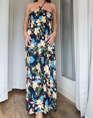 Halter Neck Tropical Maxi Dress (2 Patterns)