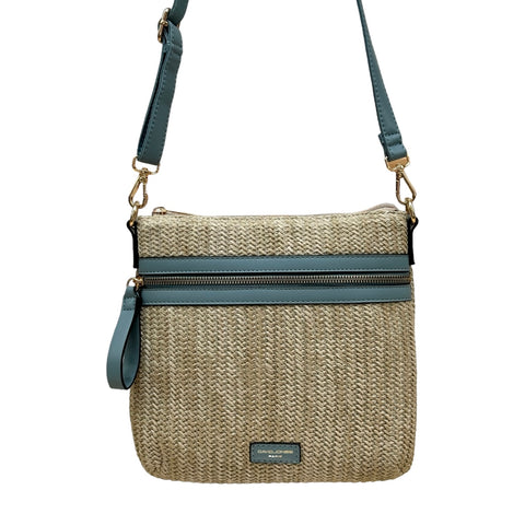 David Jones 7051-6 Rattan Effect Crossbody Bag (2 Colours)