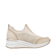 Remonte D0T08-61 Cream Multi Zip Front Wedge Trainers