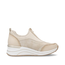 Remonte D0T08-61 Cream Multi Zip Front Wedge Trainers