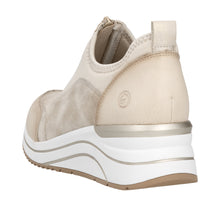 Remonte D0T08-61 Cream Multi Zip Front Wedge Trainers