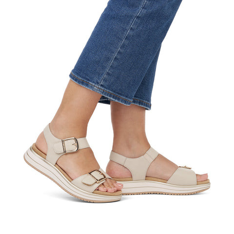 Remonte D1J51-80 Lagano Beige Leather Sandals