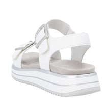 Remonte D1J51-81 Manila White Leather Flatform Sandals