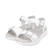 Remonte D1J51-81 Manila White Leather Flatform Sandals