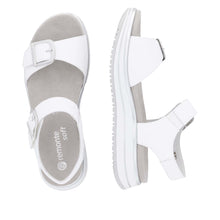 Remonte D1J51-81 Manila White Leather Flatform Sandals