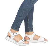 Remonte D1J51-81 Manila White Leather Flatform Sandals