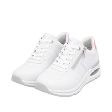 Remonte D1G10-80 Rock White Leather Wedge Trainers