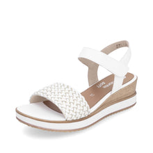 Remonte D6465-80 Vaqueta White Leather Low Wedge Sandals