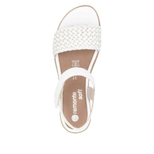 Remonte D6465-80 Vaqueta White Leather Low Wedge Sandals