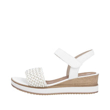 Remonte D6465-80 Vaqueta White Leather Low Wedge Sandals