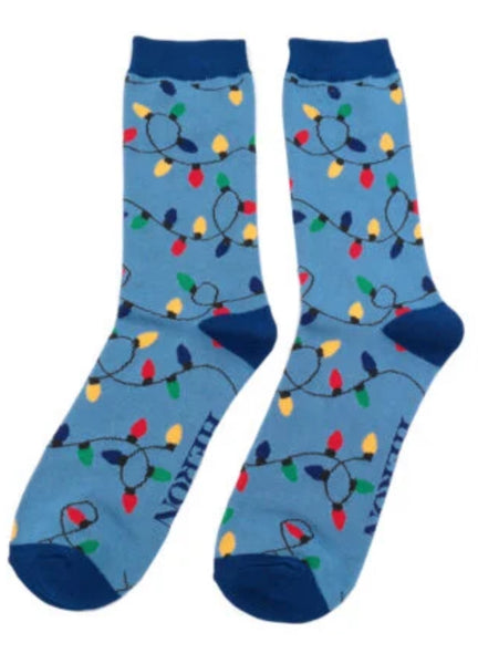 Mr Heron Bamboo Christmas Lights Socks (2 Colours)