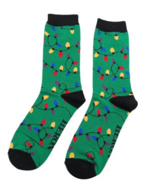 Mr Heron Bamboo Christmas Lights Socks (2 Colours)