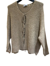 Plain Fluffy Knitted Triple Tie Cardigan Style Jumper (5 Colours)