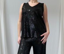 Sequin Sleeveless Stretchy V-Neck Fully Lined Top (3 Colours)