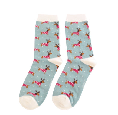 Miss Sparrow Xmas Sausage Dogs Bamboo Socks (2 Colours)