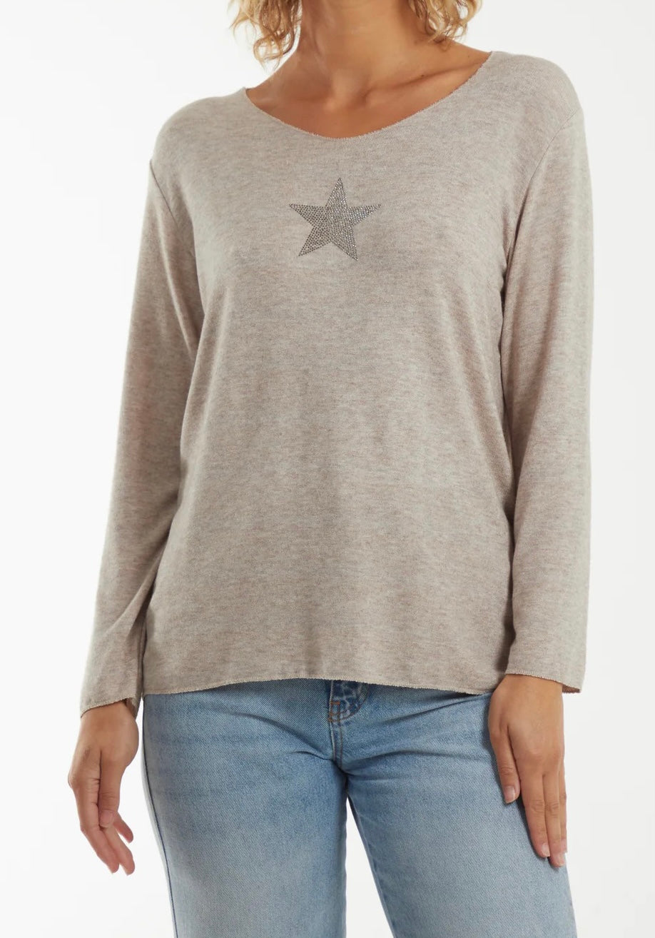 Star on sale sleeve jumper