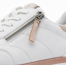 Rieker Evolution 42505-80 White And Rose Gold Leather Trainers