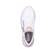 Rieker Evolution 42505-80 White And Rose Gold Leather Trainers