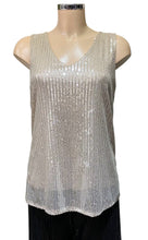 Sequin Sleeveless Stretchy V-Neck Fully Lined Top (3 Colours)