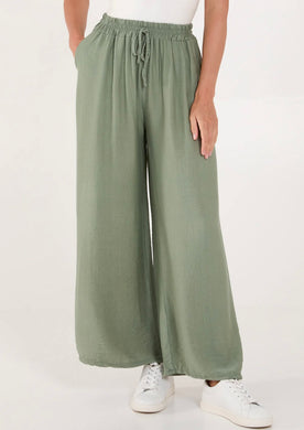 Plain Wide Leg Trousers With Pockets (5 Colours)