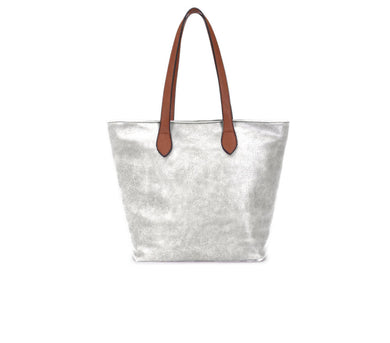 Shopper Style Bag With Tan Handles (9 Colours)