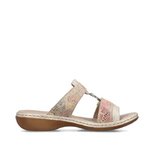 Rieker 659X6-90 Beige Metallic Multi Slip-On Sandals