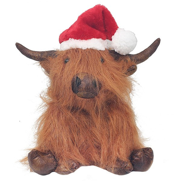 Christmas Antique Highland Cow Door Stop