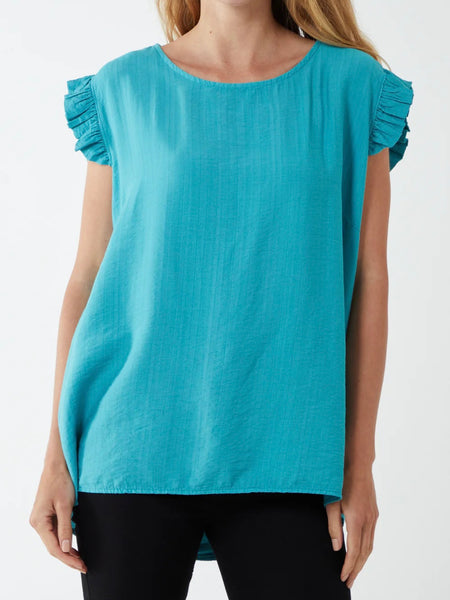 Frill Sleeve Button Back Top (2 Colours)