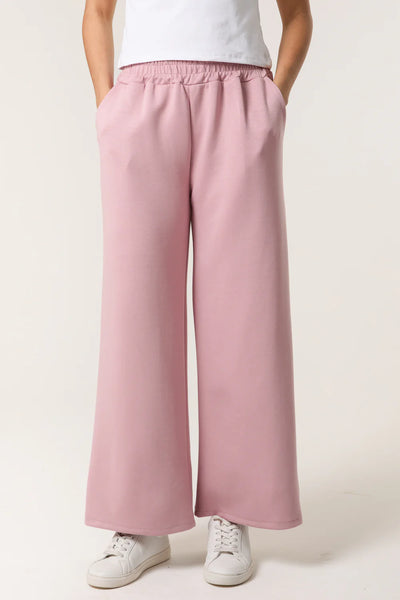 Plain Stretchy Wide Leg Trousers With Pockets (7 Colours)