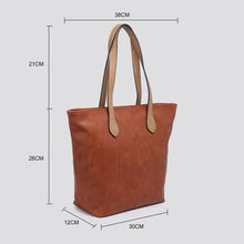 Plain Shopper Style Bag With Tan Handles (7 Colours)