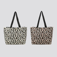 Weave Effect Leopard Print Shopper Bag (2 Colours)