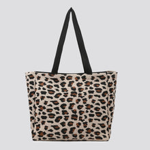 Weave Effect Leopard Print Shopper Bag (2 Colours)