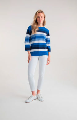 Marble 7460 Cotton Fine Knit Striped Jumper (2 Colours)