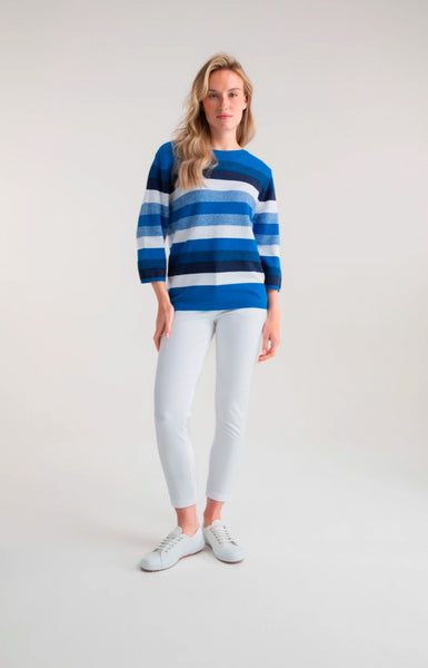 Marble 7460 Cotton Fine Knit Striped Jumper (2 Colours)