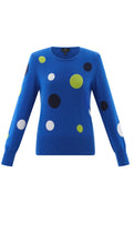 Marble 7872 Cotton Multicoloured Polka Dot Fine Knit Jumper (2 Colours)