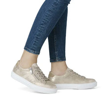 Rieker L5903-62 Alula Light Gold Metallic Leather Trainers