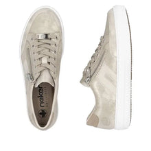 Rieker L5903-62 Alula Light Gold Metallic Leather Trainers