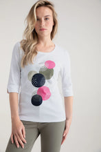 Marble 7836 Cotton Round Neck Circle And Foil Print Top (2 Colours)