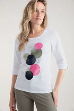 Marble 7836 Cotton Round Neck Circle And Foil Print Top (2 Colours)